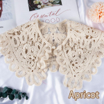 Sall O-kaelusega nuku valekraega s&auml;rk naiste &otilde;&otilde;nesheegeldatud pitsist eemaldatav krae aprikoosi