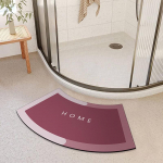 Kaarekujuline diatomiit imav libisemiskindel poolringikujuline vannitoamatt 60x90cm Tech Fabric with Rubber Base