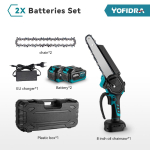 YOFIDRA 8-tolline harjadeta elektriline kettsaag juhtmeta laetav puidut&ouml;&ouml;tlemise aiasae t&ouml;&ouml;riist Makita 18 V aku jaoks 2 Battery 3 Chains