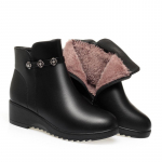 4,5 cm Mugavad Paksu P&otilde;hjaga Platvormkiilkontsad Talv 2025 Naiste Pehmest Nahast Soojad Pl&uuml;&uuml;sist Pahkluuni Lumisaapad Emale 40