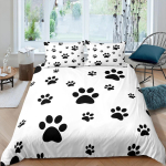 Kodu elamine Luksuslik 3D Koera k&auml;paj&auml;ljega Voodipesukomplekt Luu Tekikott Padjap&uuml;&uuml;r Suurused Queen ja King EL/USA/AU/UK Suurus Tekk Voodipesu 140x200cm