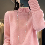 Naiste ka&scaron;miirkampsun Qinghe ka&scaron;miir 30% ka&scaron;miir 70% vill s&uuml;gis-talvine pullover soe ja moekas XL roosa