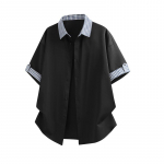 Suur ruuduline l&uuml;hikeste varrukatega s&auml;rk meestele, sportlik ja vabaaja jakk &otilde;ue jaoks L must