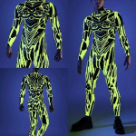 3D digitaaltr&uuml;kk Lavakost&uuml;&uuml;mid T&auml;iskasvanutele Halloweeni &Uuml;ritused Karnevali Teemapidu Cosplay Riietus M&auml;ngimine Jumpsuit Adults S