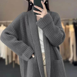 Kampsunid Mantlid Kardiganid Naistele S&uuml;gis Talv Suured Suurused Vintage L&otilde;dvad Pikkade Varrukatega Kudumid Kampsunid Mantlid XXXXL gray
