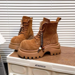 Moodsad matist pehmest nahast paksu tallaga saapad naistele, 2025. aasta s&uuml;gise uus mood naiste saapad, n&ouml;&ouml;rsaapad &uuml;mara ninaga naistele 39 kaamel