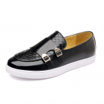 Moodne disainer Uued meeste mungakinnitusega loafferid Meeste mustad pruunid lakknahast platvormkingad Meeste k&auml;imissneakerid Zapatos Hombre 39