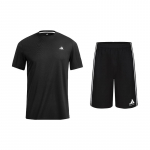 Adidas Kiiresti kuivav Hingav &Uuml;hev&auml;rviline L&uuml;hikeste varrukatega Mitmek&uuml;lgsed L&uuml;hikesed p&uuml;ksid Vabaaja spordidress Meeste komplekt KC3741+S21ATMSH2T-BW M