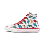 Converse Chuck Taylor All Star l&otilde;uendjalatsid dinosauruse mustriga, mitmek&uuml;lgsed ja vastupidavad k&otilde;rged l&otilde;uendkingad, laste tossud, valged ja punased A00928C 33