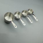 4x Measuring Cups for Baking Easy to Clean Kitchen Utensils Metal Nesting with Scale Milk