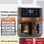 8,8 l suure mahutavusega multifunktsionaalne majapidamises kasutatav &otilde;hufrit&uuml;&uuml;r l&auml;bipaistva intelligentse puuteekraaniga roostevabast terasest elektriline frit&uuml;&uuml;r t&auml;isautomaatne &otilde;hufrit&uuml;&uuml;r EU Plug kuld