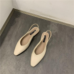 Moodsad Elegantsed Slingback Korterid Naistele &Uuml;hev&auml;rvilised Nahast Terava Otsaga Kingad Suvised Daamide Tagumise Rihmaga Sandaalid Madala Kontsaga Mary Janes 2025 35 beež