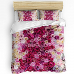 Punane ja must roosi&otilde;ie valge voodipesukomplekt 3 tk tekikott padjap&uuml;&uuml;r laste t&auml;iskasvanute tekk kate kaheinimesevoodi komplekt kodutekstiil EU single(135x200cm)