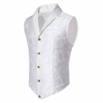 Meeste Paisley gooti vest Victoria Steampunki vest sissel&otilde;ikega rev&auml;&auml;riga smokingi, formaalsete &uuml;rituste, teema pulmade jaoks XXL valge