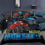Monster Trucki Tekikatted Voodipesukomplekt Tekikoti Komplekt 3D Voodipesu Digitaaltr&uuml;kiga Voodipesu Kuninganna Suuruses Voodipesukomplekt Dropshipping 70x133cm 2pcs
