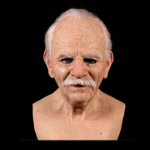 Realistlik lateksist vana mehe n&auml;omask peo-, cosplay-kost&uuml;&uuml;mi, Halloweeni jaoks, k&otilde;rgekvaliteediline materjal Old Man