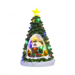 J&otilde;uluvana k&uuml;la valgustatud figuur p&ouml;&ouml;rleva j&otilde;uluvana rongiga M&auml;ngib 8 p&uuml;hade laulu K&auml;sitsi maalitud talvemaastiku kaunistus Kingitus s&otilde;pradele A