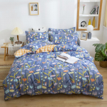Paksenatud puuvillase twillkanga tekk-katte komplekt, taime-Yang-sametist kolmeosaline komplekt, &uuml;li&otilde;pilaste &uuml;hiselamu voodipesu 1.2 three-piece set [quilt cover 150 * 200cm]