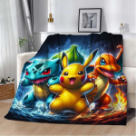 Pokemon Joonisfilm Anime Flanellitekk Pikachu Kujud Kodu Diivan L&otilde;unapausi Tekid Lapsed &Otilde;pilaste Tekid Uinakukate Lapsed 40x50in