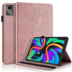 Tahvelarvuti &uuml;mbris Lenovo Idea Tab 11 jaoks Case tb336fu Reljeefne puu Klapp-rahakott Hoidikuga kate Funda Xiaoxin Pad 11 2025 jaoks Case tb335fc Idea Tab 11 tb336fu roosa kuldne v&auml;rv