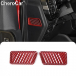 for F-150 Red Carbon Fiber Side Air Condition Vent Outlet Trim for Ford F150 21+