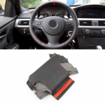Car Steering Wheel Cover Leather Trim Black with red strip For BMW M Sport 1 3 Series E82 E87 E90 X1 E84 old style 2011-2013
