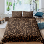 Leopardimustriline tekikott komplektis Kuninganna T&scaron;itaadi voodipesukomplektid Geomeetriline tekkikate Aafrika safariloomade tekkikate Toakujundus 180*220cm 3pcs