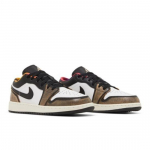 Air Jordan 1 Low SE GS Kulumisefektiga Pruunid Retro Tossud DQ8421-001 EU 38 must/valge