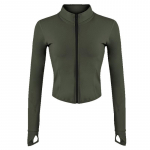Naiste spordidressi jope Slim Fit pikkade varrukatega fitnessmantel Jooga k&auml;rbitud topid p&ouml;idlaaukudega J&otilde;usaalijope treeningsviitrid XXL must