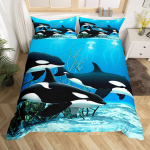 Vaala tekkikatted lastele teismelistele Tekikatted Suurus Queen Twin Kerge Sulet&auml;idisega Toakujundus 2 padjap&uuml;&uuml;ri 1 tekikate Tekki ei ole EU Single(135*200cm)3pcs blue