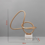 Metallskulptuur Marmorist Alus Geomeetriline Kuldne Joon Skulptuur Pakkimise Kaunistused Dekoratiivsed Figuriinid Kodu Kaunistamise Aksessuaarid