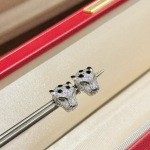 Uued Vintage 100% Puhtast 925 Sterling H&otilde;bedast K&otilde;rvar&otilde;ngad T&auml;ielikult Kivistatud 5a Tsirkooniga Leopardi Pea Naastud K&otilde;rvar&otilde;ngad Naistele Luksuslik Peen Ehtekunst valge