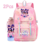 2 tk/komplekt Uus Anime Kpop Tr&uuml;kitud Seljakott 750 ml Vee Pudeliga Suure Mahutavusega Reisi Kott Teismelisele T&uuml;drukule Poisile Koolikott Laste Kingitus Suure Mahutavusega Kott white