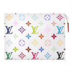 Louis Vuitton X Takashi Murakami Pochette Tualettkott 19 Valge Mitmev&auml;rviline Klassikaline Monogrammiga Tr&uuml;kitud Tualettkott Naiste tualettkott M28241 Box(Basic Set+Box)