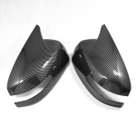 For Mitsubishi Lancer 2015-2017 with horn Rearview mirror cover trim, EX EVO carbon fibre Side Turn Signal Mirror Covers 2016 With light hole black