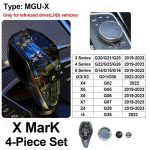 4-osaline kristallist k&auml;igukangi nupp ja hoob BMW 3. ja 5. seeriale, X3, X5, X6 F44, G20, G05, G06, G08, G30, 6GT automaatk&auml;igukastile, kristallk&auml;epideme komplekt