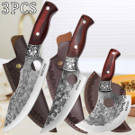 Roostevabast terasest Santoku Utility Paring Knife Unikaalsed noad Terav Sashimi nuga K&ouml;&ouml;gi mitmeotstarbeline nuga Veisenuga Kala Liha Hakkimispada Luude eemaldamise nuga 3PCS