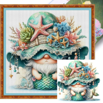 T&auml;istikandiga &ouml;kopuuvillane niit 11CT tr&uuml;kitud Gnome ristpiste komplekt Art black
