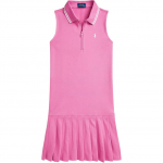 Polo Ralph Lauren Tikitud logoga varrukateta madala v&ouml;&ouml;kohaga midi kleit Naiste kleidid Roosa 312965016001 L
