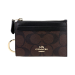 Coach Skinny ID-kaardi hoidja Monogrammiga kaetud l&otilde;uend sileda nahast kaardihoidja ja v&otilde;tmehoidjaga Mini Naiste aksessuaarid Pruun 88208-IMAA8 Basic Set (Bag+Dust Bag)