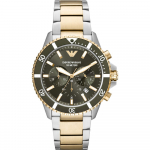 Emporio Armani Diver Roheline Kahev&auml;rviline Meeste Kvarts Kronograaf Kuup&auml;evaga AR11361 roheline