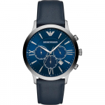 Emporio Armani Ajalooline Kollektsioon Sinine Nahk Sinine Meeste Kvarts Kronograaf AR11226 sinine