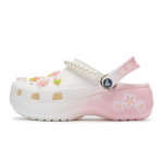 Crocs Classic Platvorm-klomp 811 Tootmine, Kevadine kirssimustriga klomp Naistele Valge-Roosa 206750-100(Meeskond80-) 39-40
