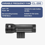 120&deg; Lai H&auml;&auml;letu Jahuti Nurkrotatsiooniga Kalapaagi Jahutuss&uuml;steem Akvaariumi taimedele ja Kalapaakidele Automaatne Temperatuurikontrolliga Ventilaator Cl - 200 CL - 200 black