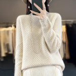 Naiste kampsun 100% villane MODERN UUS SAGA Turtleneck trikoo Pullover Paks talvedžemprid Naiste kootud topid 2XL beež