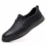 Suvised Valged Perforeeritud Nahast Kingad Meeste Slip-On Kingad Ehtne Nahk Mehelikud Mugavad Vabaaja Kingad Mehelikud Mugavad Loafersid 38 must