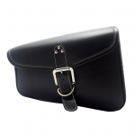 Veekindel mootorratta kunstnahast pakihoidja vasak parempoolne sadulakott Left must