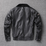 Hiina suuruses vintage ehtsast nahast jakk Meeste Lennujakid Naturaalsest karusnahast krae Lennunduse Bomber Mantlid Meeste Mootorratturi Joped Biker mantlid 2XL must