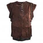 Meeste keskaegne punkvest Viikingid Cosplay Archer kost&uuml;&uuml;m T&auml;iskasvanute Rinnaturvis Larp Outfit Jerkin Coat Halloween Meeste Jahivest Piraadi vest XXXXXL