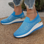 Suvised valged tossud Naiste Vulkaniseeritud jalan&otilde;ud Moodsad tossud Naiste Lamedad sokid Jalatsid Naistele Bling Zapatos De Mujer 37 taevasinine v&auml;rv